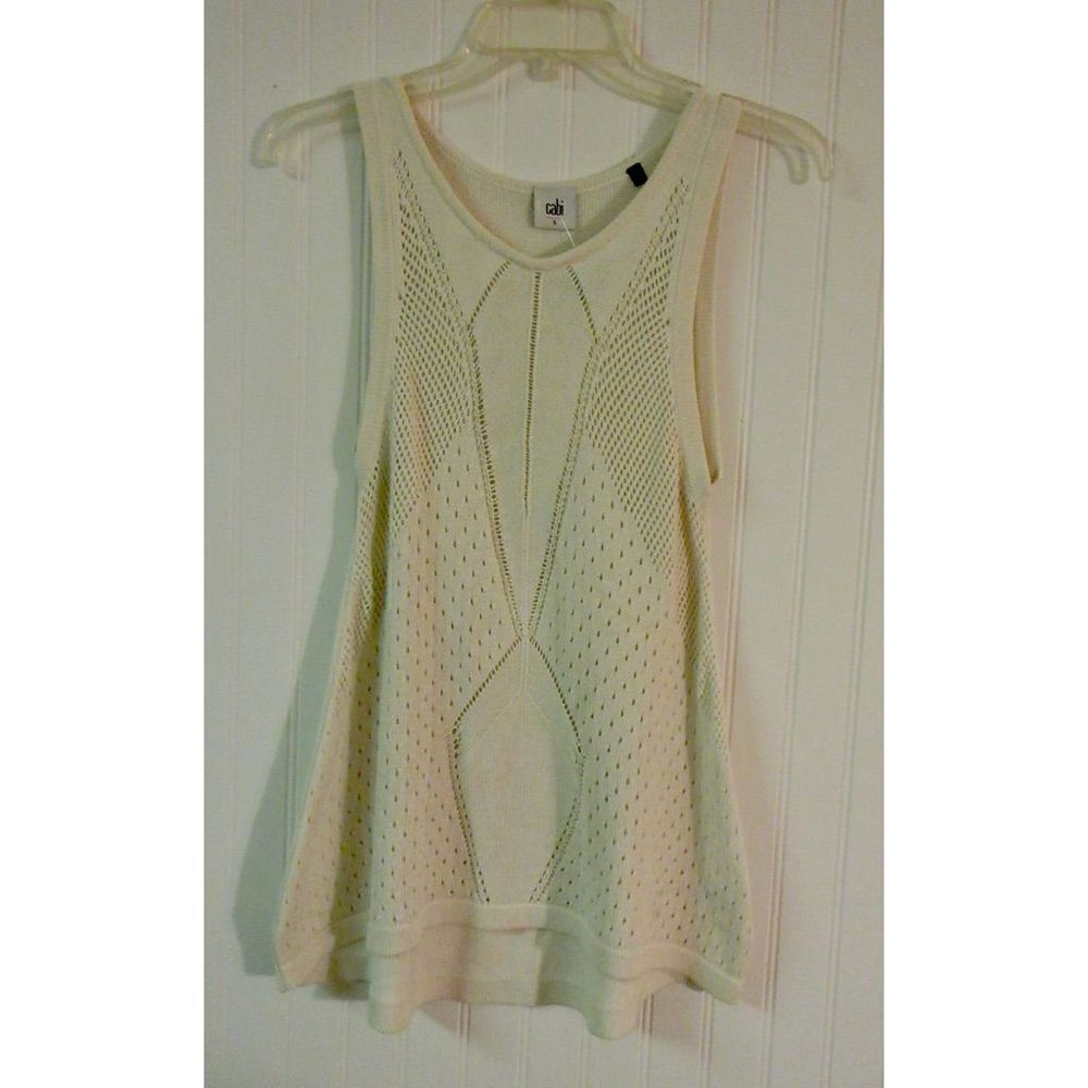 CAbi white tennis tank Style #5136 size Small